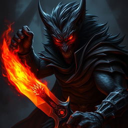 Alistar Bloodthirst, a 132-year-old vampire from Ixalan, portrayed in a hybrid form of vampire and werewolf