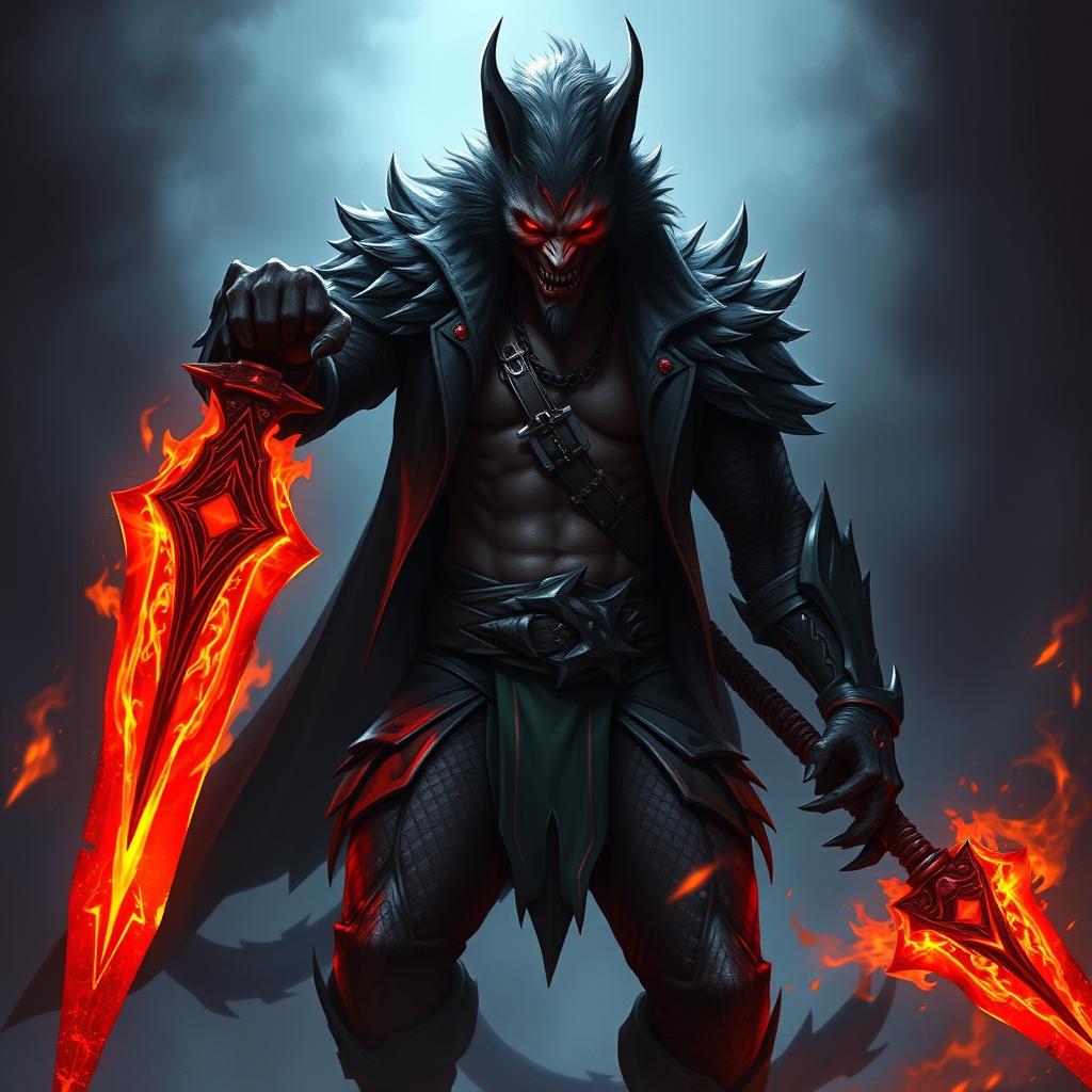 Alistar Bloodthirst, a 132-year-old vampire from Ixalan, depicted in a hybrid form of human and werewolf