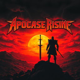 An evocative album cover featuring a fiery sunset that casts a deep orange and red glow over a desolate landscape, symbolizing impending doom