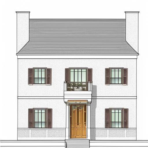 A west-facing front elevation design of a building, with the exact dimensions being 22 feet in width and 40 feet in height.