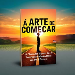 A captivating eBook cover titled 'A Arte de Começar: Superando a Procrastinação em 9 Passos'