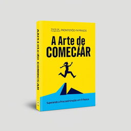 A stunning e-book cover design for 'A Arte de Começar: Superando a Procrastinação em 9 Passos'