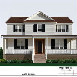 A west-facing front elevation design of a building, with the exact dimensions being 22 feet in width and 40 feet in height.