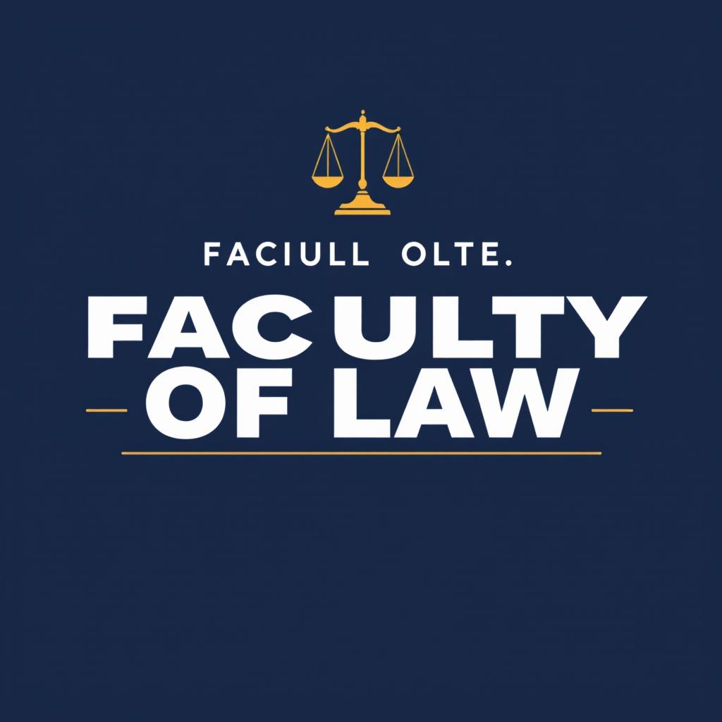 A stylish t-shirt design featuring the words 'FACULTY OF LAW' prominently displayed