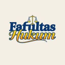 A t-shirt design featuring the words 'Fakultas Hukum' prominently displayed in a stylish and modern font