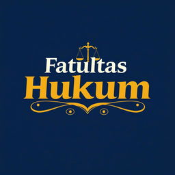 A t-shirt design featuring the words 'Fakultas Hukum' prominently displayed in a stylish and modern font