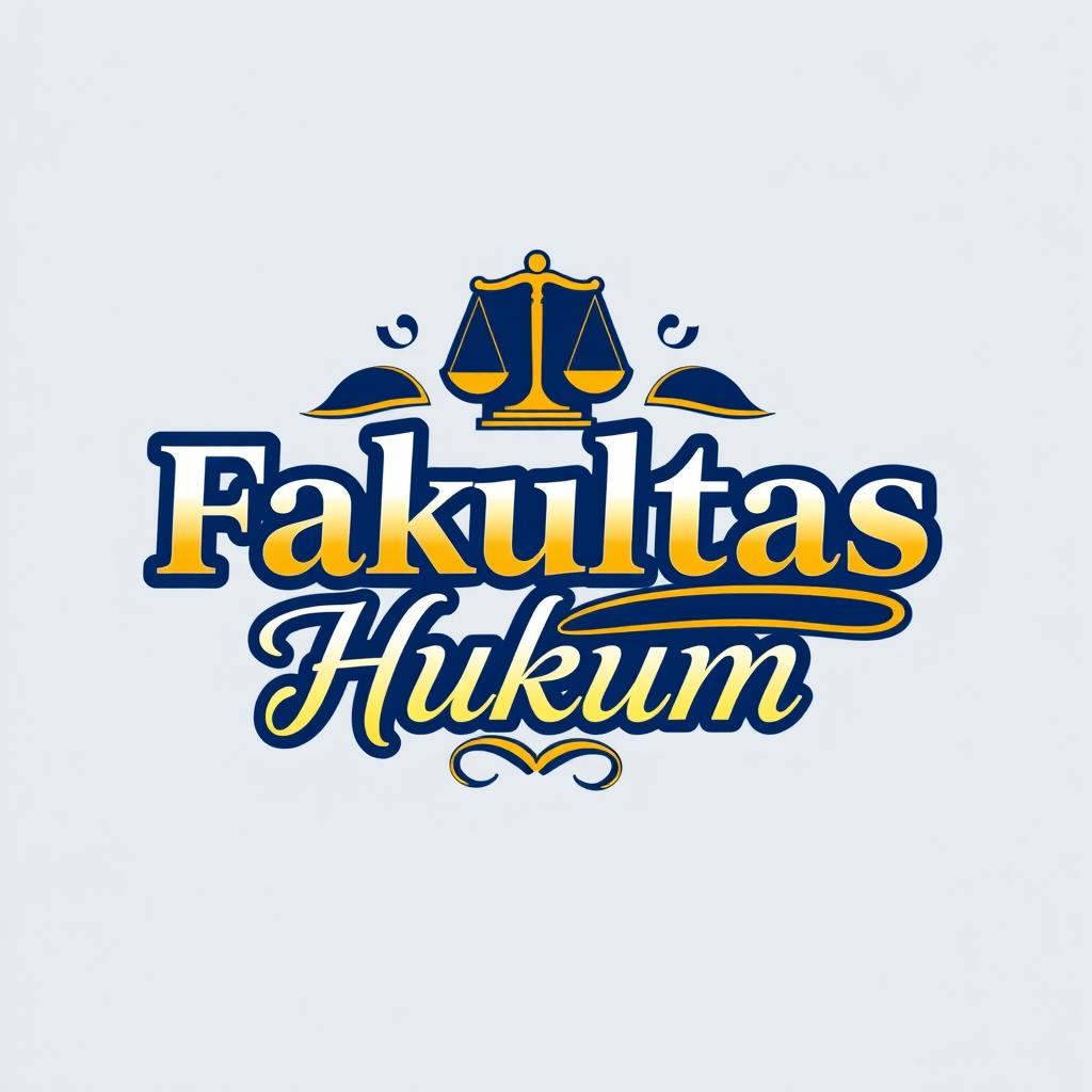 A t-shirt design featuring the words 'Fakultas Hukum' prominently displayed in a stylish and modern font