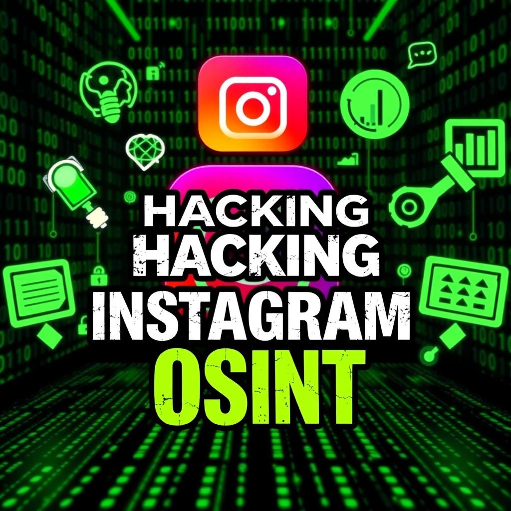 A dynamic YouTube thumbnail showcasing the concept of applying OSINT (Open Source Intelligence) techniques on Instagram