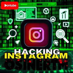 A dynamic YouTube thumbnail showcasing the concept of applying OSINT (Open Source Intelligence) techniques on Instagram