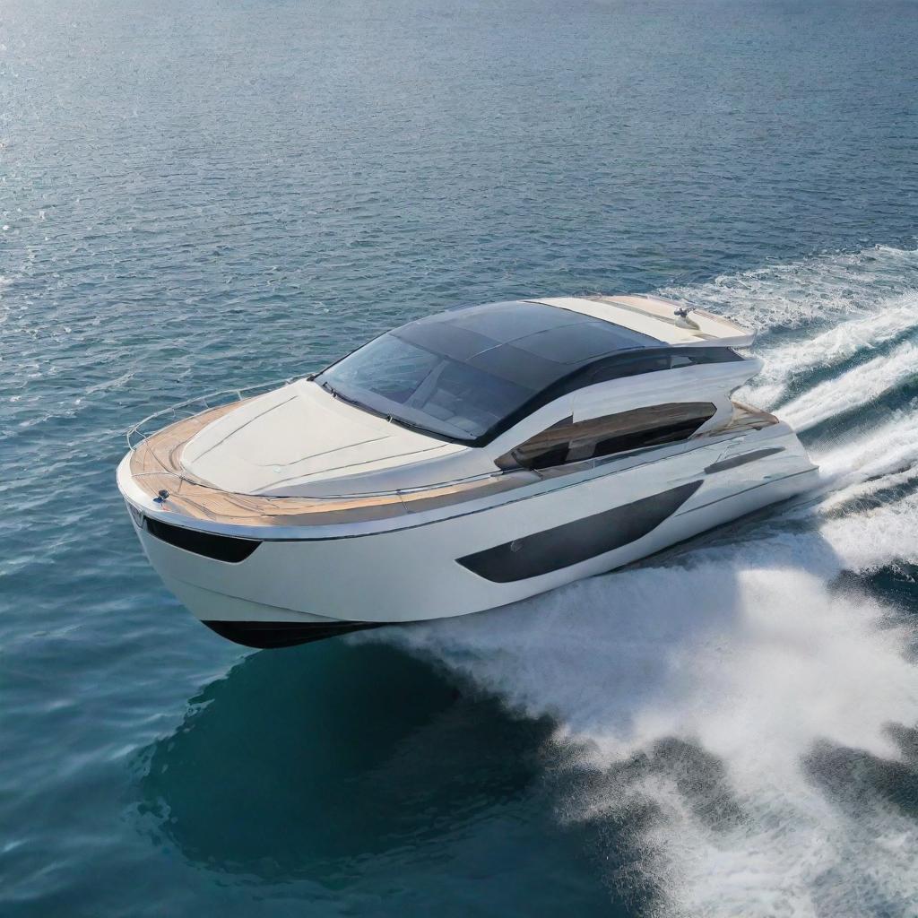 A sleek and luxurious boat from BMW, showcasing the brand's signature design aesthetics on water.