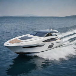 A sleek and luxurious boat from BMW, showcasing the brand's signature design aesthetics on water.