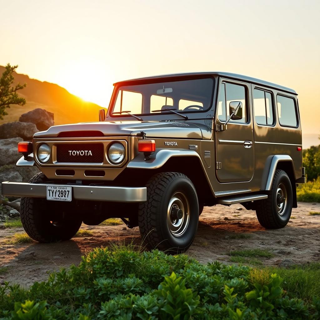 A classic Toyota Land Cruiser HDJ 80, known for its rugged build and off-road capabilities