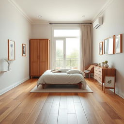 A beautifully designed bedroom measuring 3