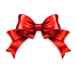 An illustration of a detailed red bow with two elegant ends on each side