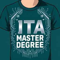 A stylish t-shirt design specifically celebrating an ITA (Information Technology and Applications) Master's Degree achievement