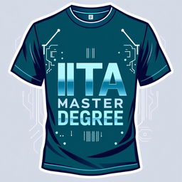 A stylish t-shirt design specifically celebrating an ITA (Information Technology and Applications) Master's Degree achievement