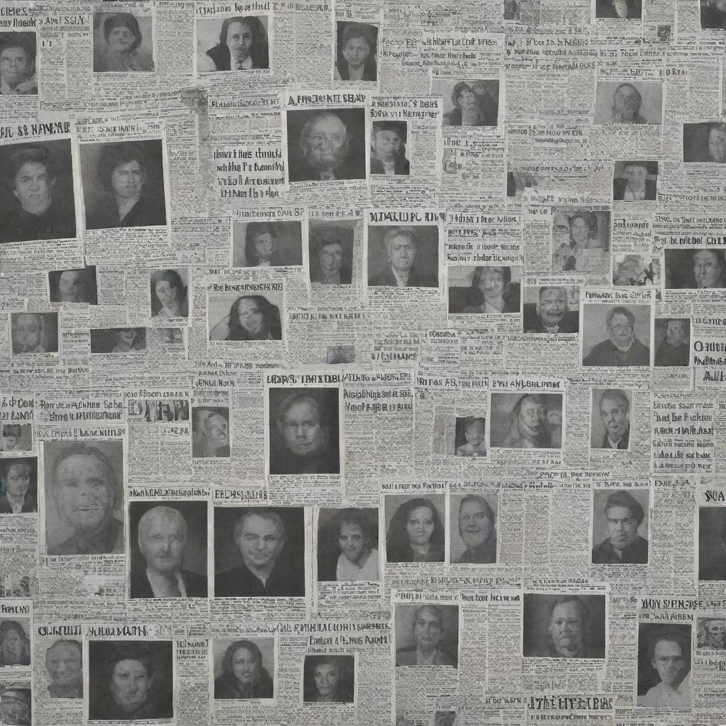 An image that resembles a collection of square-shaped newspaper front pages, featuring various headlines and captivating photographs capturing different storylines.