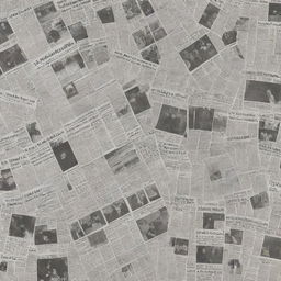 An image showcasing a montage of various newspaper front pages with different headlines, stories and photographs, encapsulating diverse themes and time periods.