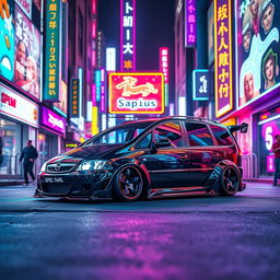 A 2003 Opel Zafira featuring a striking widebody design that accentuates its sporty look