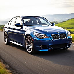 A sleek and stylish BMW E90, showcasing its iconic design with sharp lines and a sporty profile