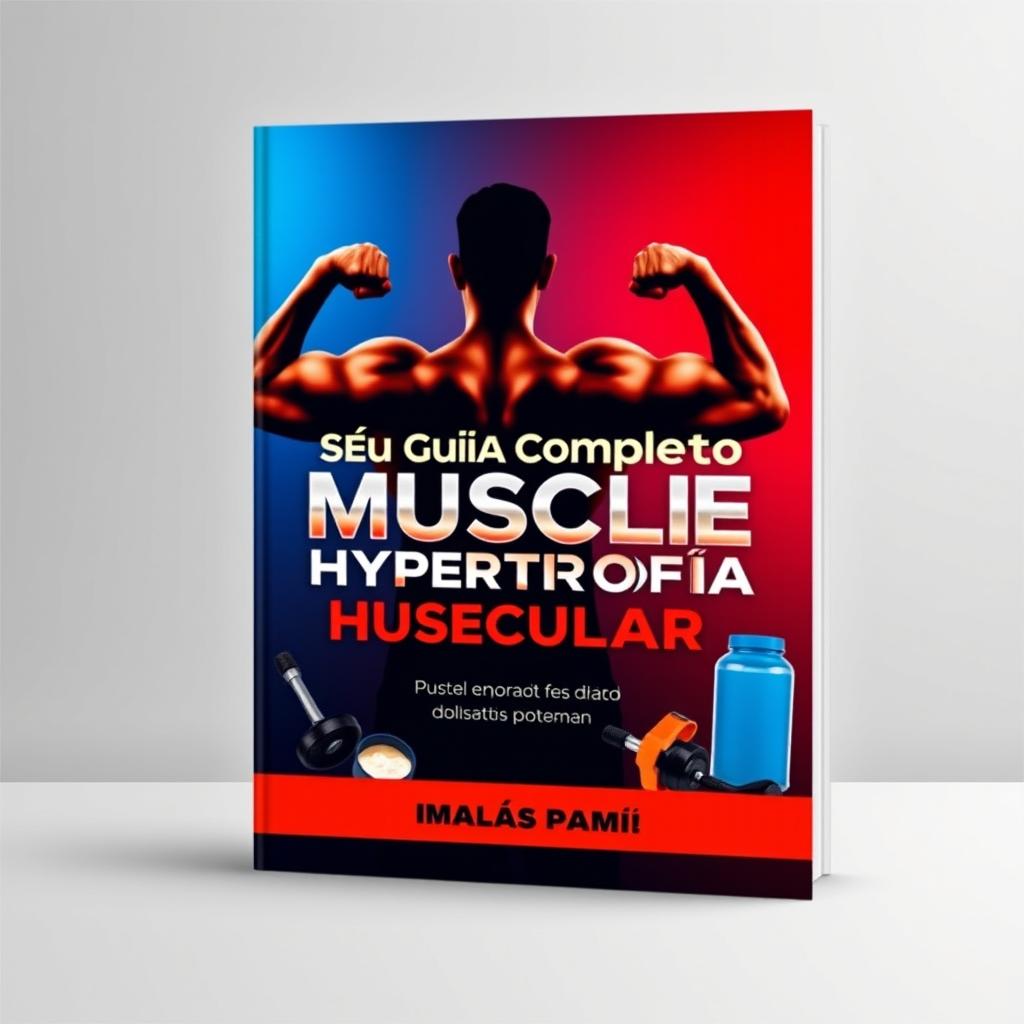 A vibrant and engaging ebook cover design focused on muscle hypertrophy