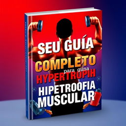 A vibrant and engaging ebook cover design focused on muscle hypertrophy