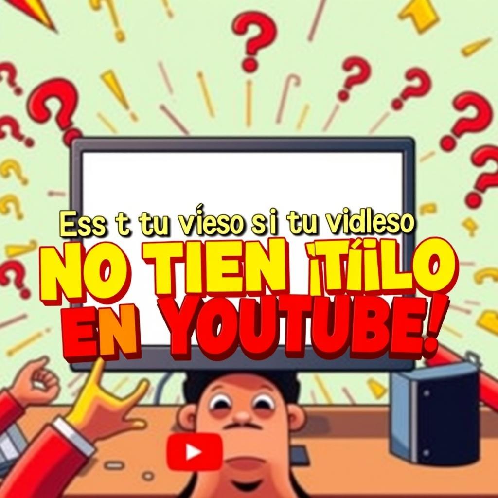 A striking YouTube thumbnail for the video titled 'Esto pasa si tu video no tiene título en YouTube'