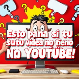 A striking YouTube thumbnail for the video titled 'Esto pasa si tu video no tiene título en YouTube'