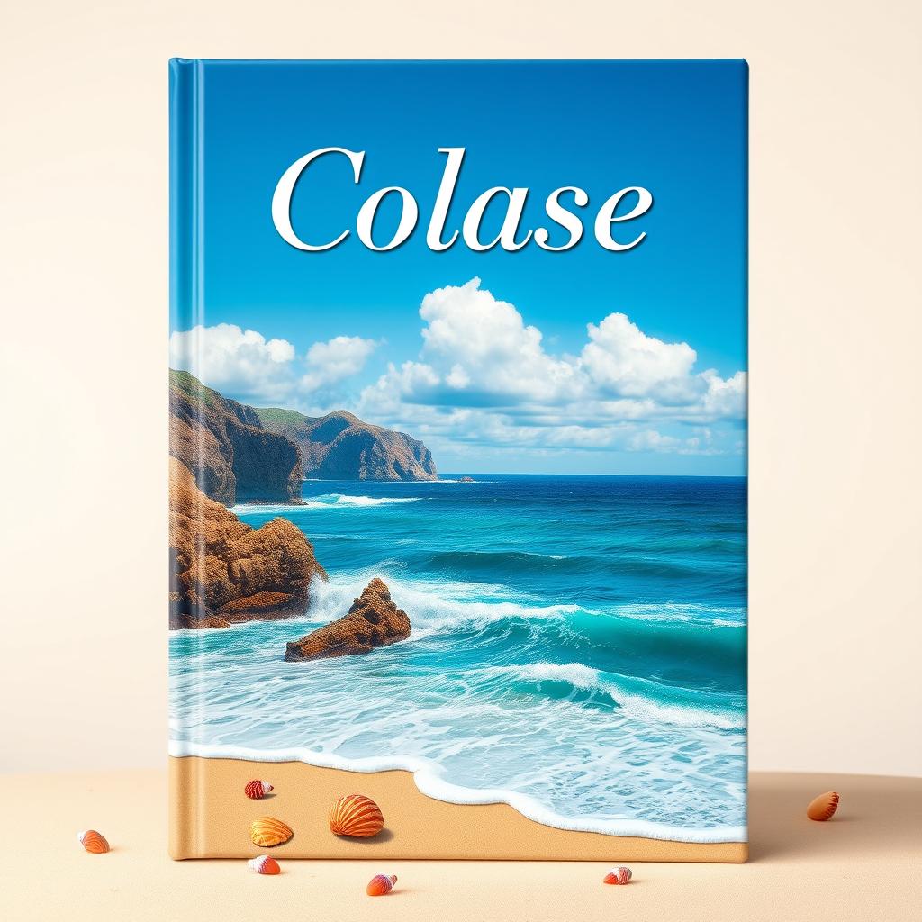 A stunning book cover design featuring an expansive ocean background with captivating views of the sea