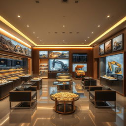 An elegant and contemporary franchise environment for selling gold, mining stocks, and heavy machinery