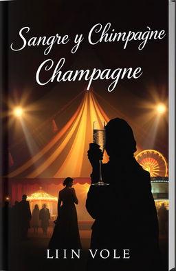 A captivating book cover design for a suspenseful novel titled 'Sangre y Champagne'