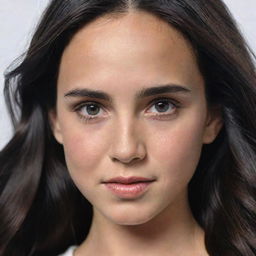 Generate an image of a child who shares noticeable features with actress Jennifer Connelly.