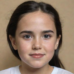 Generate an image of a child with features resembling actress Jennifer Connelly.