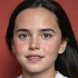 Generate an image of a child with features resembling actress Jennifer Connelly.