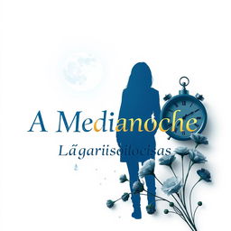 A beautifully designed cover for 'A Medianoche, Lágrimas Silenciosas' featuring a clean white background