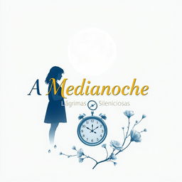 A beautifully designed cover for 'A Medianoche, Lágrimas Silenciosas' featuring a clean white background