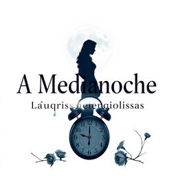 A striking cover design for 'A Medianoche, Lágrimas Silenciosas' featuring a crisp white background