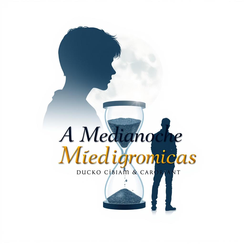 A stunning cover design for 'A Medianoche, Lágrimas Silenciosas' with a fresh white background