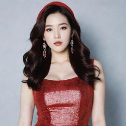 Generate an image of Irene, the stunning vocalist from the South Korean K-pop group Red Velvet, showcasing her unique and glamorous style.