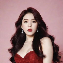 Generate an image of Irene, the stunning vocalist from the South Korean K-pop group Red Velvet, showcasing her unique and glamorous style.