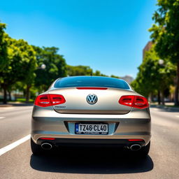 A sleek and elegant Volkswagen Passat CC parked on a picturesque street