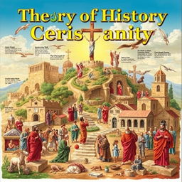 A detailed and artistic representation of the history of Christianity, illustrating key events and figures