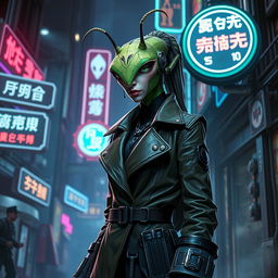 A female Balosar Mantis character from Star Wars, featuring distinct antennae and an adventurous expression