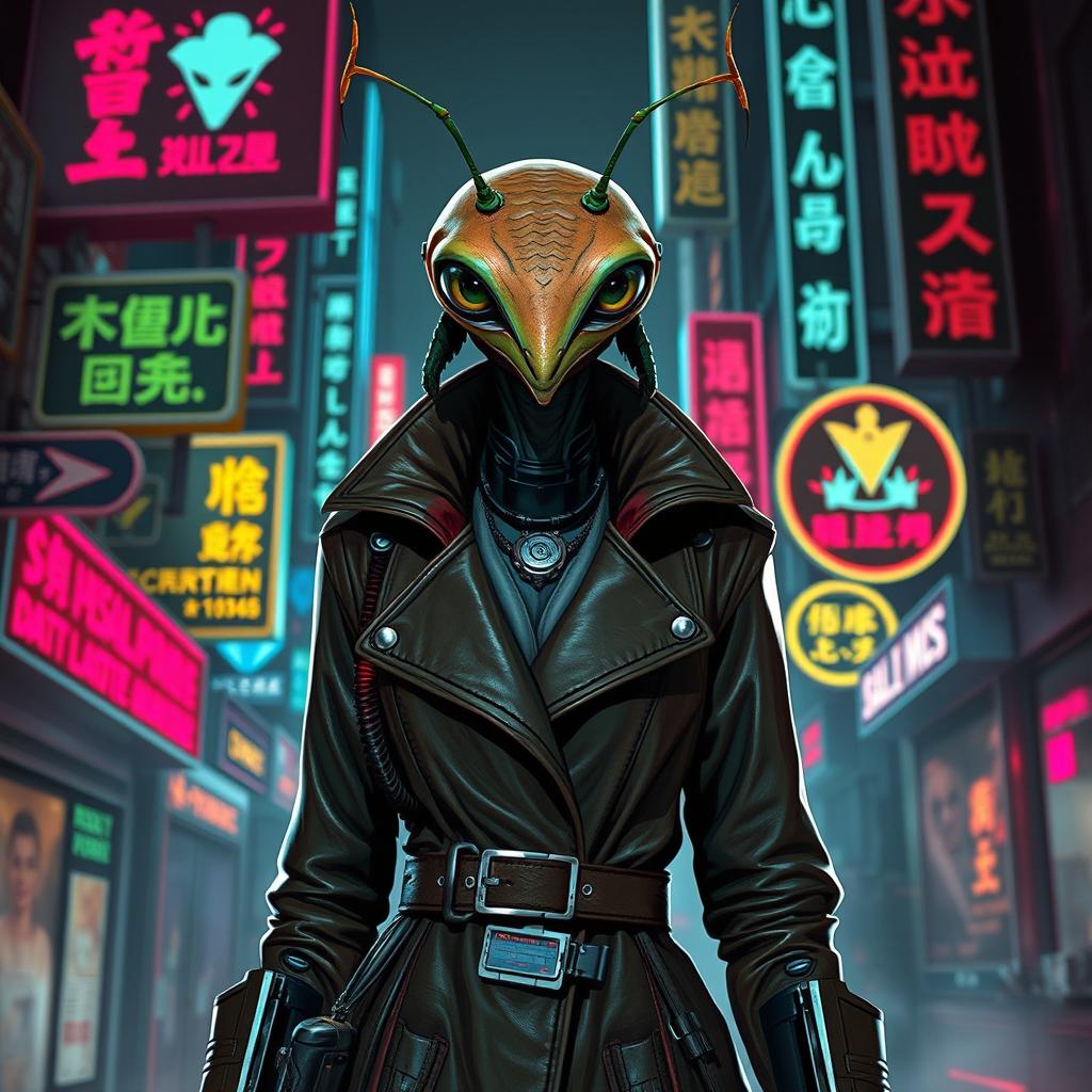 A female Balosar Mantis character from Star Wars, featuring distinct antennae and an adventurous expression