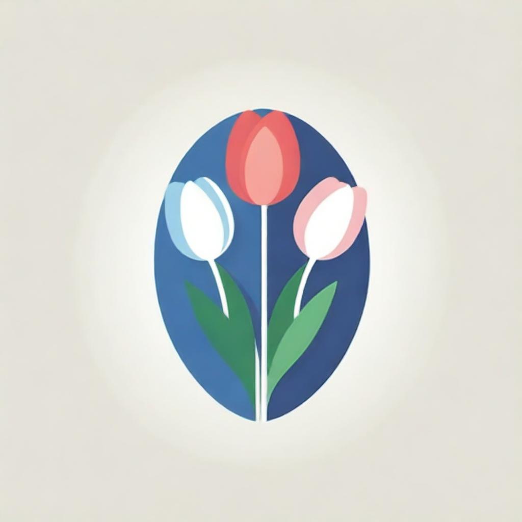 Design a logo inspired by tulips and incorporating elements representative of Uzbekistan.