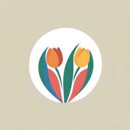 Design a logo inspired by tulips and incorporating elements representative of Uzbekistan.