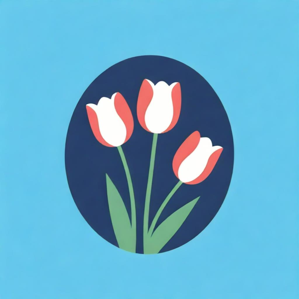 Design a logo inspired by tulips and incorporating elements representative of Uzbekistan.