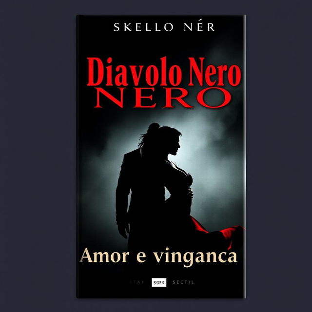 A captivating book cover titled 'Diavolo Nero: Amor e vingança' with the subtitle in a bold, dramatic font