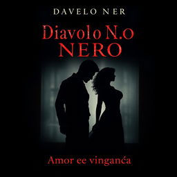 A captivating book cover titled 'Diavolo Nero: Amor e vingança' with the subtitle in a bold, dramatic font