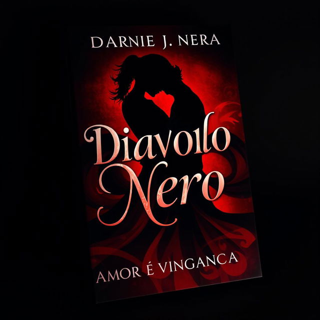 A captivating book cover for 'Diavolo Nero: Amor e Vingança', featuring a striking and dark theme